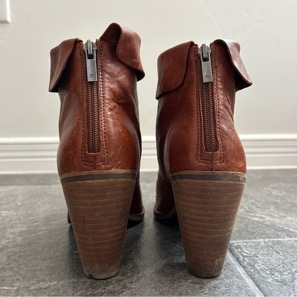 Lucky Brand Nycott Leather Bootie Stacked Heel Size 10M(42) Brown Fall Boho - Picture 7 of 16